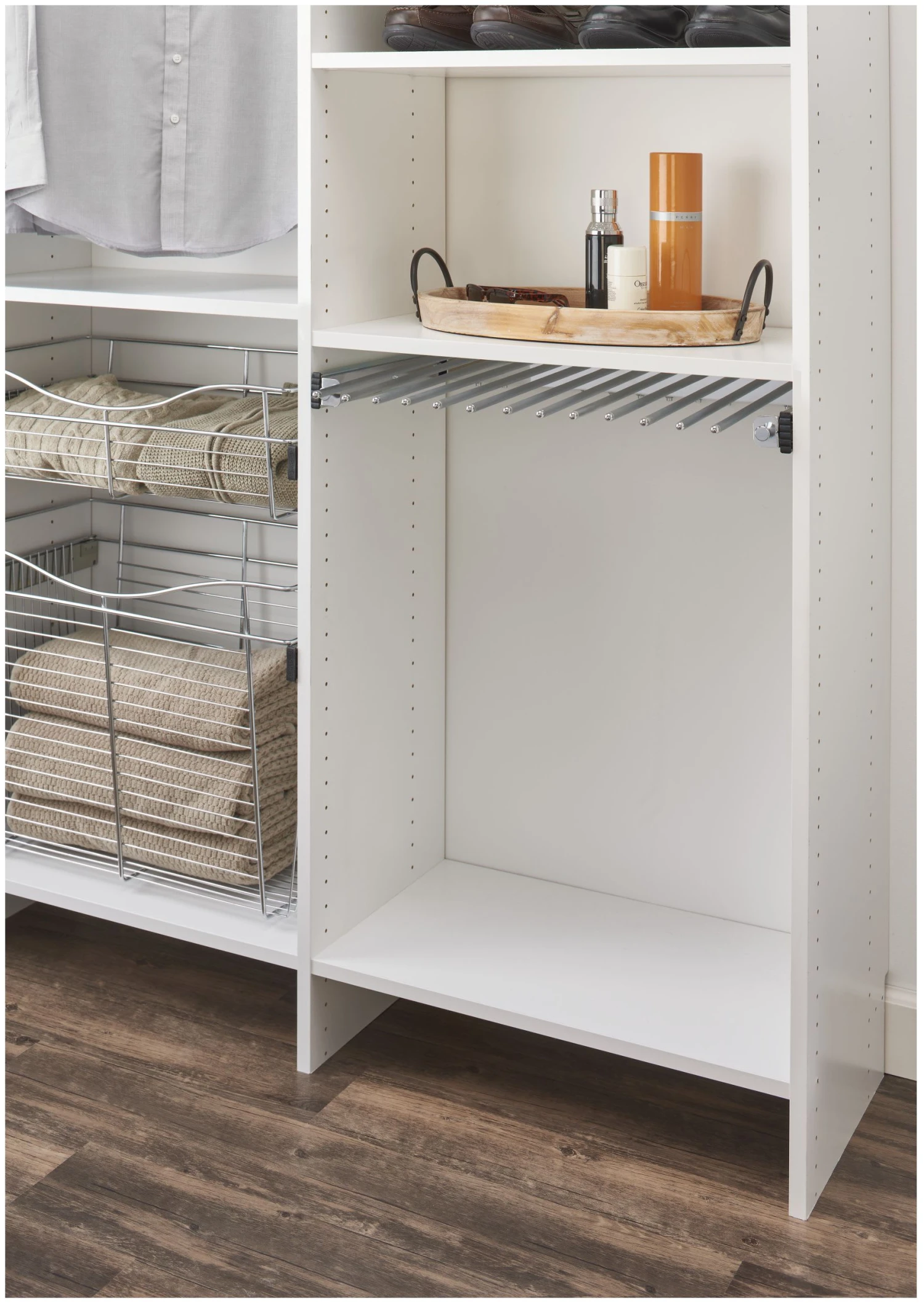 Rev-A-Shelf PSC Series 30 Inch Pull Out Pant Rack Chrome 6 Rev-A-Shelf PSC Series 30 Inch Pull Out Pant Rack Chrome - Image 4