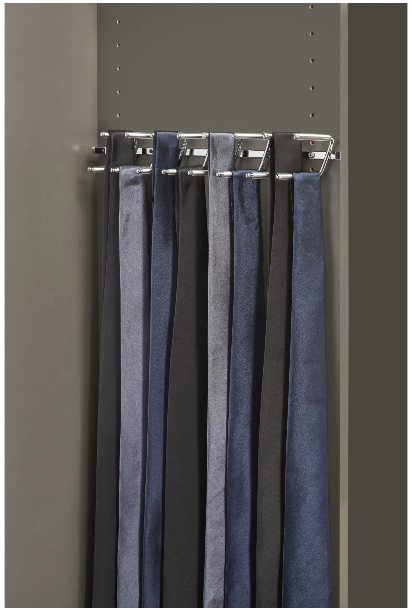 Rev-A-Shelf Sidelines 13-1/2 Inch Tie Organizer Chrome 4 Rev-A-Shelf Sidelines 13-1/2 Inch Tie Organizer Chrome - Image 2