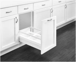 Rev-A-Shelf TWCSC Series TANDEMBOX Bottom Mount Single Bin Trash Can With Rear Storage And Soft Close For 15 Inch Cabinets- 35 Quart Capacity White 9 Rev-A-Shelf TWCSC Series TANDEMBOX Bottom Mount Single Bin Trash Can With Rear Storage And Soft Close For 15 Inch Cabinets- 35 Quart Capacity White -Cabinet Hardware Store rev a shelf twcsc 15dm 1 alternate image 2735