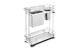 Rev-A-Shelf 5322KB Series 10 Inch Pull Out Two-Tier Cabinet Organizer With Knife Block And Soft Close Gray