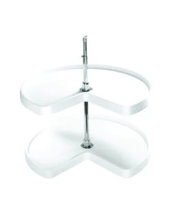 Rev-A-Shelf RAS Polymer 28" Diameter Kidney Shaped Lazy Susan Shelves - Two Pack White