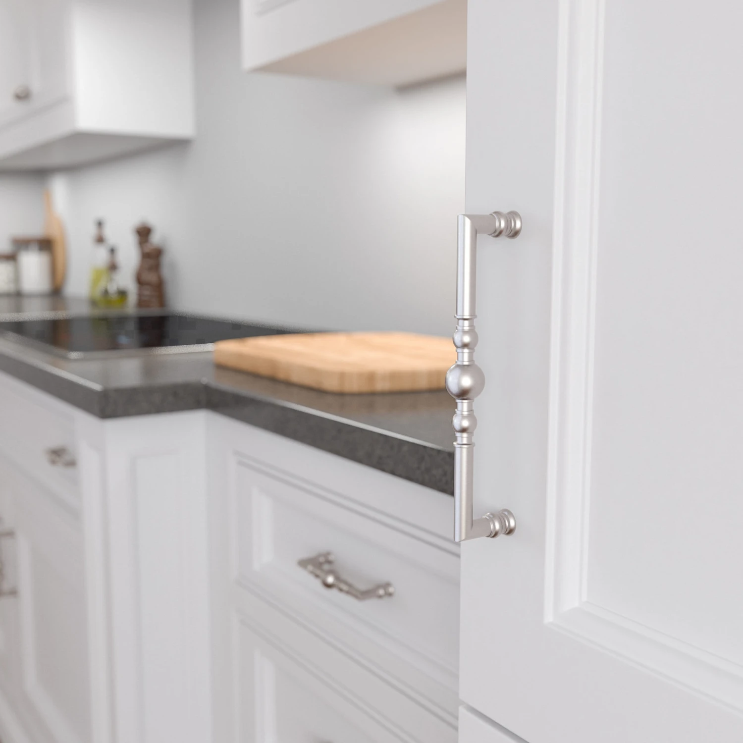 Richelieu 7-9/16 Inch Center To Center Handle Cabinet Pull Brushed Nickel 16 Richelieu 7-9/16 Inch Center To Center Handle Cabinet Pull Brushed Nickel - Image 14