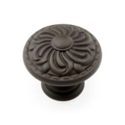 RK International Augustine 1 3/8" (1.375") Traditional Flower Mold Solid Brass Cabinet Knob / Drawer Knob Polished Nickel -Cabinet Hardware Store rk international ck 120 rb 8341638
