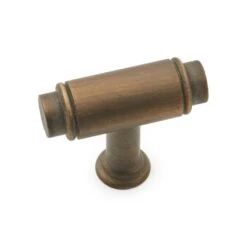 RK International Cylinder 1 5/8" Modern Industrial T Bar Solid Brass Cabinet Knob / Drawer Pull Satin Brass -Cabinet Hardware Store rk international ck 781 ae 8341638