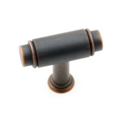 RK International Cylinder 1 5/8" Modern Industrial T Bar Solid Brass Cabinet Knob / Drawer Pull Satin Brass -Cabinet Hardware Store rk international ck 781 vb 8341638