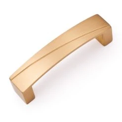 RK International Trumbull 3 3/4 " Center To Center Urban Modern Solid Brass Cabinet Handle / Drawer Pull Satin Brass