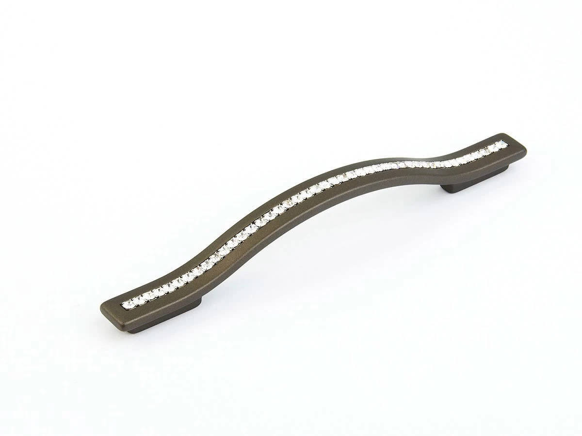 Schaub And Company PACK Of 25 - SkyeVale 5 Or 6-5/16" Luxury Designer Center To Center Handle Cabinet Pull - Inlaid Crystals Milano Bronze 3 Schaub And Company PACK Of 25 - SkyeVale 5 Or 6-5/16" Luxury Designer Center To Center Handle Cabinet Pull - Inlaid Crystals Milano Bronze