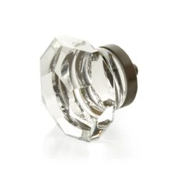 Schaub And Company City Lights 1-3/4" Traditional Faceted Glass Designer Cabinet Knob With Solid Brass Base Polished Rose Gold -Cabinet Hardware Store schaub and company 54 10b 6981928