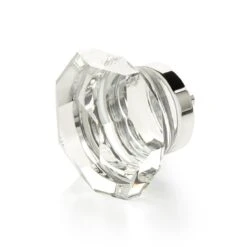 Schaub And Company City Lights 1-3/4" Traditional Faceted Glass Designer Cabinet Knob With Solid Brass Base Polished Rose Gold -Cabinet Hardware Store schaub and company 54 26 6981928