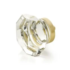 Schaub And Company City Lights 1-3/4" Traditional Faceted Glass Designer Cabinet Knob With Solid Brass Base Polished Rose Gold -Cabinet Hardware Store schaub and company 54 sb 6981928