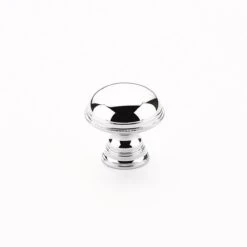 Schaub And Company Atherton 1-1/4" Classic Traditional Smooth Round Solid Brass Cabinet Knob - Mushroom Polished Chrome