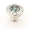 Schaub And Company Fair Isle 1-1/2" Luxury Coastal Round Solid Brass Cabinet Knob With Mother Of Pearl And Imperial Shell Inlays Polished Nickel