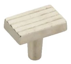 Schaub And Company Stradella 1-1/2" "T" Bar Solid Cast Bronze Ridged Cabinet Knob Polished White Bronze