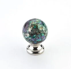 Schaub And Company Symphony 1-1/4" Round Designer Luxury Solid Brass Cabinet Knob With Shell Inlays White Mother Of Pearl / Polished Nickel -Cabinet Hardware Store schaub and company 857 im pn