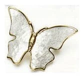 Schaub And Company Nature 1-1/2" Center To Center Designer Butterfly Solid Brass Cabinet Pull Drawer Pull With Mother Of Pearl Inlay White Mother Of Pearl / Paris Brass