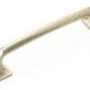 Schaub And Company Northport 5" Center To Center Contemporary Rounded Cabinet Handle Pull With Square Footplates Satin Nickel -Cabinet Hardware Store schaub and company 216 15 65