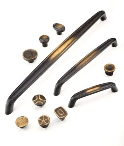 Schaub And Company Mountain 1-3/8" Rustic Ridged Mushroom Solid Bronze Cabinet Knob - Made In Italy Italian Nickel -Cabinet Hardware Store schaub and company 781 ovale antique bron 342