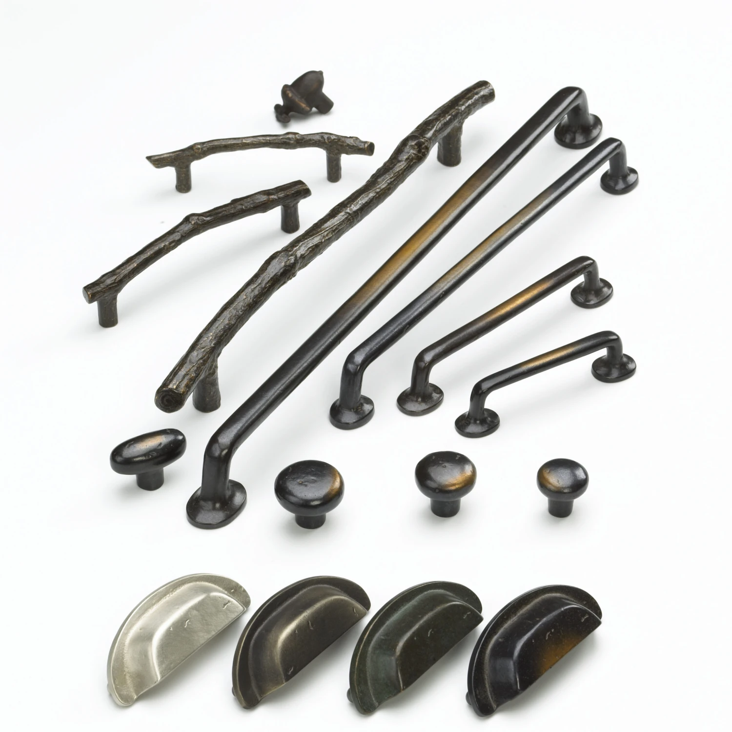 Schaub And Company Mountain 12" Center To Center Rustic Lodge Branch Handle Appliance Pull - Made In Italy - Solid Bronze Antique Silver 4 Schaub And Company Mountain 12" Center To Center Rustic Lodge Branch Handle Appliance Pull - Made In Italy - Solid Bronze Antique Silver - Image 2