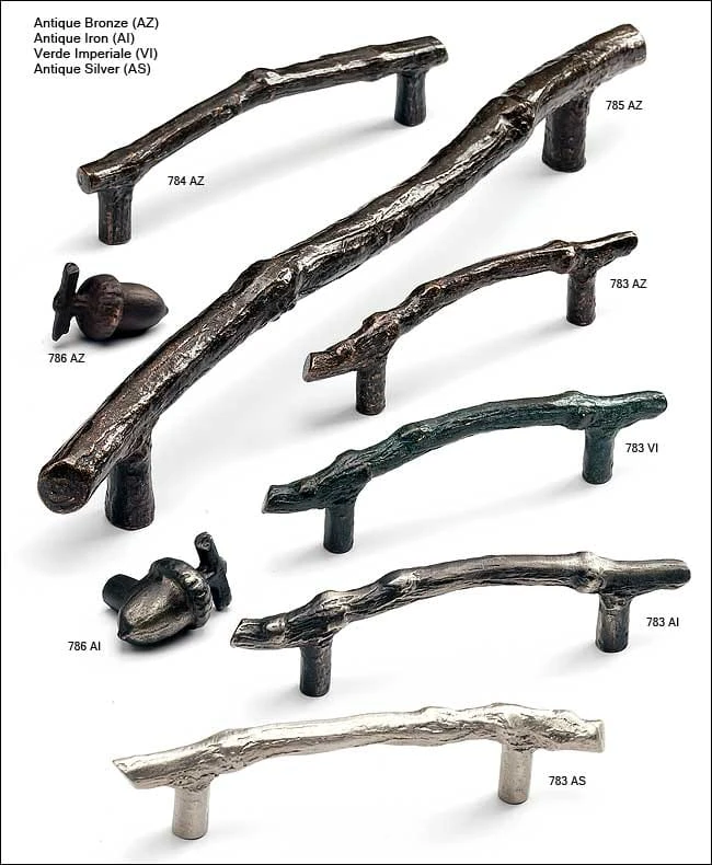 Schaub And Company Mountain 12" Center To Center Rustic Lodge Branch Handle Appliance Pull - Made In Italy - Solid Bronze Antique Silver 5 Schaub And Company Mountain 12" Center To Center Rustic Lodge Branch Handle Appliance Pull - Made In Italy - Solid Bronze Antique Silver - Image 3