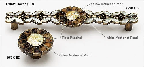 Schaub And Company Heirloom Treasures 5" Center To Center Butterfly Solid Brass Cabinet Pull Handle / Drawer Handle With Mother Of Pearl And Shell Inlays Estate Dover 5 Schaub And Company Heirloom Treasures 5" Center To Center Butterfly Solid Brass Cabinet Pull Handle / Drawer Handle With Mother Of Pearl And Shell Inlays Estate Dover - Image 3