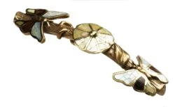 Schaub And Company Heirloom Treasures 3-3/4" Center To Center Designer Butterfly Solid Brass Cabinet Pull / Drawer Handle With Shell Inlay Antique Brass