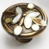 Schaub And Company Heirloom Treasures 1-1/2 Inch Designer Solid Brass Cabinet Knob Antique Brass / Mother Of Pearl -Cabinet Hardware Store schaub and company 960k pb ab 459