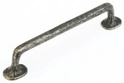 Schaub And Company Mountain 6" Center To Center Rustic Handle Solid Bronze Cabinet Pull - Made In Italy Dark Pewter
