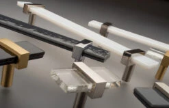 Sietto Adjustable Center To Center 9 Inch Long Handle Cabinet Pull With Slate Gray Glass Polished Nickel -Cabinet Hardware Store sietto adjustable collection 1 1