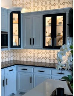 Sietto Adjustable Center To Center 9 Inch Long Handle Cabinet Pull With Slate Gray Glass Polished Nickel -Cabinet Hardware Store sietto adjustable collection 5 1