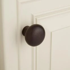 Signature Hardware Solid Bronze Contemporary 1-1/4 Inch Diameter Mushroom Cabinet Knob Bronze Patina