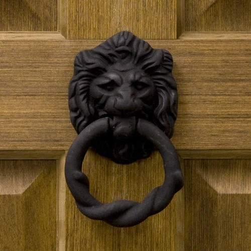 Signature Hardware 6-1/2" X 4" Rustic Iron Lion Door Knocker Black Powder Coat 3 Signature Hardware 6-1/2" X 4" Rustic Iron Lion Door Knocker Black Powder Coat