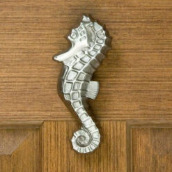 Signature Hardware 6-1/2" X 2-3/4" Seahorse Door Knocker Brushed Nickel