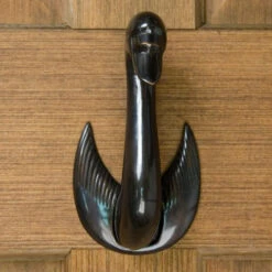 Signature Hardware 7" X 3-7/8" Swan Door Knocker Dark Oil Rubbed Bronze