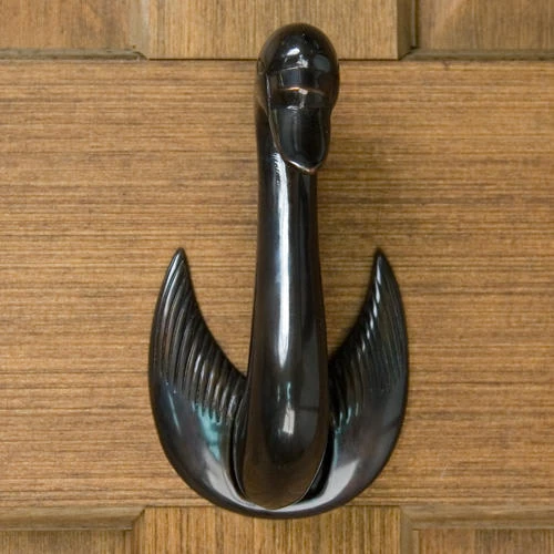 Signature Hardware 7" X 3-7/8" Swan Door Knocker Dark Oil Rubbed Bronze 3 Signature Hardware 7" X 3-7/8" Swan Door Knocker Dark Oil Rubbed Bronze