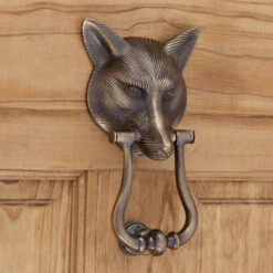 Signature Hardware Fox 8-1/2 Inch Tall Solid Brass Door Knocker Brushed Nickel 6 Signature Hardware Fox 8-1/2 Inch Tall Solid Brass Door Knocker Brushed Nickel -Cabinet Hardware Store signature hardware 325659 2100641