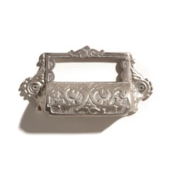 Signature Hardware Ornate 4-3/8 Inch Center To Center Cup Cabinet Pull Brushed Nickel