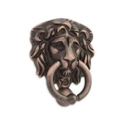 Signature Hardware 4" X 3-1/8" Small Solid Brass Lion Door Knocker Oil Rubbed Bronze