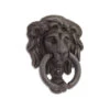 Signature Hardware 4" X 3-1/8" Small Iron Lion Door Knocker Beeswax Iron -Cabinet Hardware Store signature hardware 426230 1364100