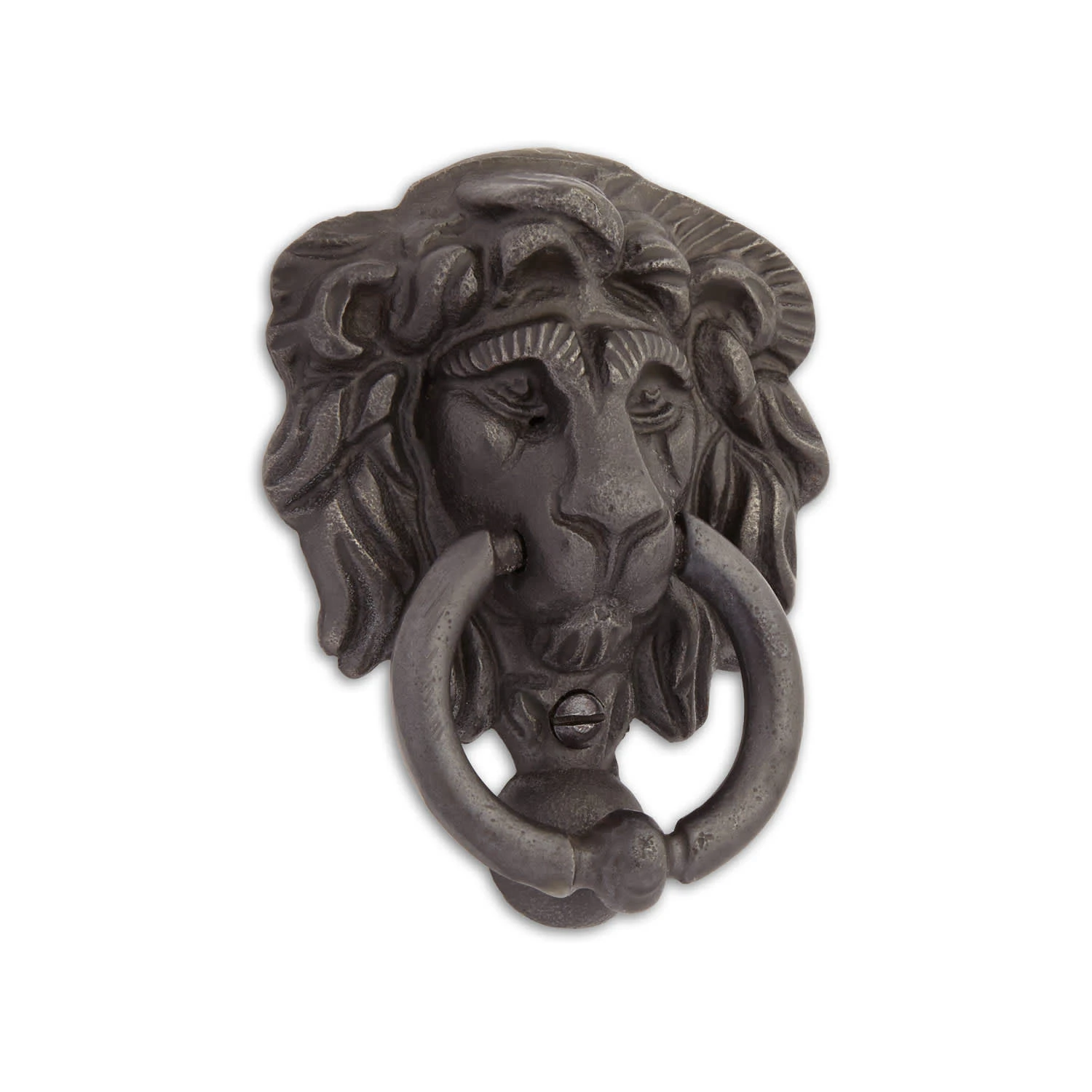 Signature Hardware 4" X 3-1/8" Small Iron Lion Door Knocker Beeswax Iron 3 Signature Hardware 4" X 3-1/8" Small Iron Lion Door Knocker Beeswax Iron