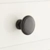 Signature Hardware Nantes 1-1/4 Inch Long Oval Mushroom Cabinet Knob Dark Bronze