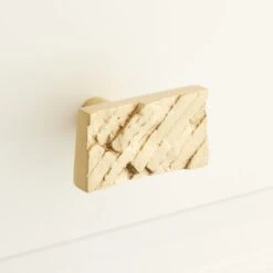 Signature Hardware Brick Rectangular Cabinet Knob Satin Brass