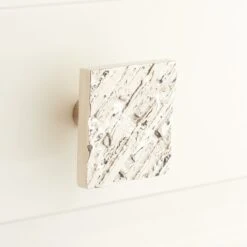 Signature Hardware Brick Square Cabinet Knob Satin Nickel