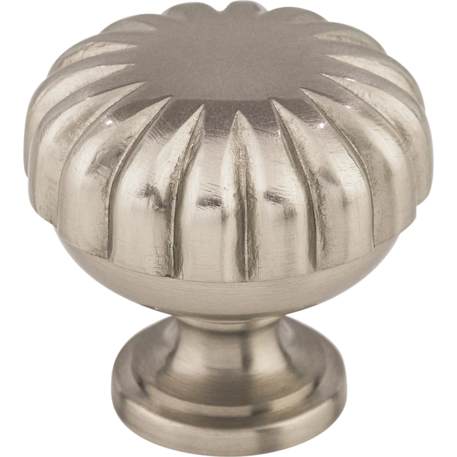 Top Knobs Melon 1-1/4 Inch Mushroom Cabinet Knob From The Asbury Collection Brushed Satin Nickel 3 Top Knobs Melon 1-1/4 Inch Mushroom Cabinet Knob From The Asbury Collection Brushed Satin Nickel
