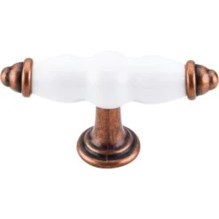 Top Knobs Ceramic 3-3/8 Inch Bar Cabinet Knob From The Chateau Collection Old English Copper