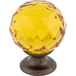 Top Knobs Amber 1-3/8 Inch Round Cabinet Knob From The Crystal Collection Oil Rubbed Bronze