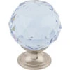 Top Knobs Light Blue 1-3/8 Inch Round Cabinet Knob From The Crystal Collection Brushed Satin Nickel -Cabinet Hardware Store top knobs tk114bsn 4286005
