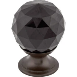 Top Knobs Black 1-1/8 Inch Round Cabinet Knob From The Crystal Collection Oil Rubbed Bronze