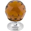 Top Knobs Wine 1-1/8 Inch Round Cabinet Knob From The Crystal Collection Polished Chrome