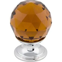 Top Knobs Wine 1-1/8 Inch Round Cabinet Knob From The Crystal Collection Polished Chrome