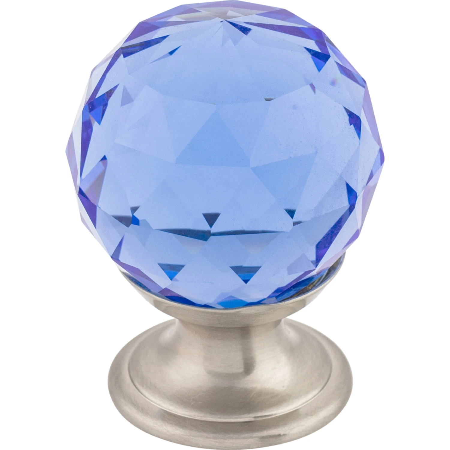 Top Knobs Blue 1-1/8 Inch Round Cabinet Knob From The Crystal Collection Polished Chrome 4 Top Knobs Blue 1-1/8 Inch Round Cabinet Knob From The Crystal Collection Polished Chrome - Image 2